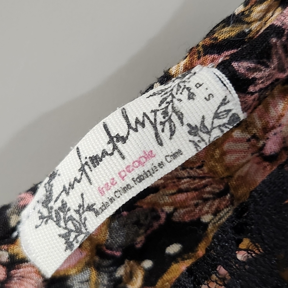 Free People Intimately Black Combo Top Sz S - Picture 2 of 5